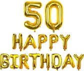 Fienosa Ballonnen 50 Jaar - Happy Birthday Slinger - Goud