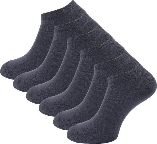 6 paires de chaussettes baskets en éponge - SQOTTON - Anthracite - Taille 39-42