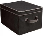Boîte de rangement noir-Panier de rangement avec couvercle-40x30x24 cm-Boîte de rangement
