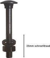 Wovar Slotbouten Verzinkt Zwart M8 x 60 mm | 10 Stuks