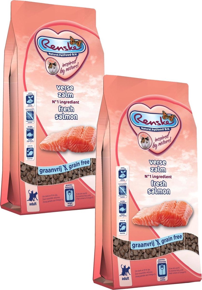Renske Kat Adult Verse Zalm - Kattenvoer - 2 x 1.5 kg