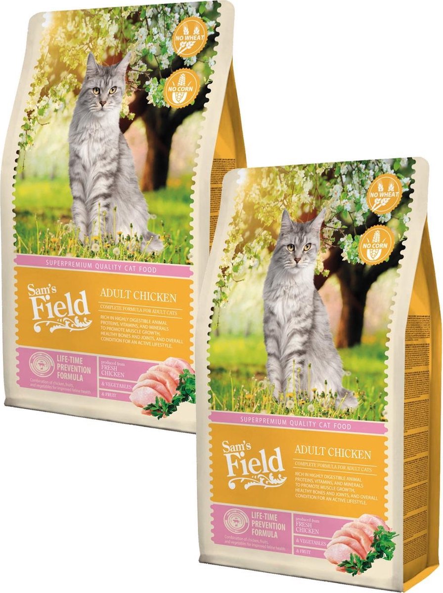 Sam's Field Cat Adult Kip - Kattenvoer - 2 x 2.5 kg
