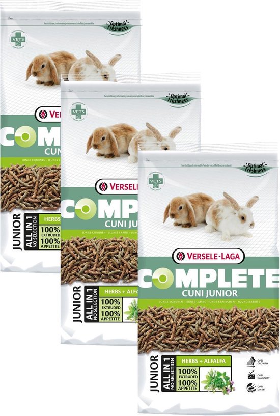 Versele-Laga Complete Cuni Sensitive - Nourriture pour lapin - 3 x