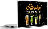 Laptop sticker - 13.3 inch - Alcohol - Glazen - Quote - 31x22,5cm - Laptopstickers - Laptop skin - Cover