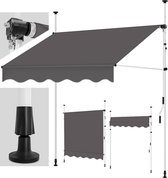 Tillvex- Balkon markies, 150 cm Antraciet, luifel, zonwering, zonder boren