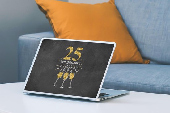 Sticker ordinateur portable - 11,6 pouces - Mariage - 25 ans de mariage - Décoration