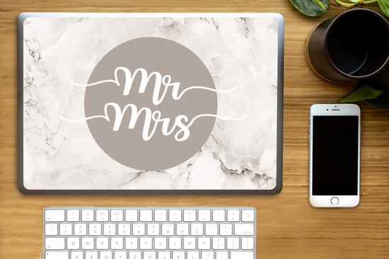 Sticker pour ordinateur portable - 15,6 pouces - Proverbes - Mr Mrs - Mariage - Citations
