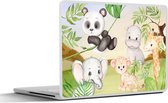 Laptop sticker - 10.1 inch - Jungledieren - Kinderen - Panda - 25x18cm - Laptopstickers - Laptop skin - Cover