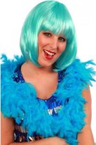 2x stuks turquoise blauwe verkleed veren boa 180 cm - Carnaval accessoires