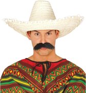 2x stuks naturel sombrero/Mexicaanse hoed 50 cm - Mexico thema carnaval verkleedkleding voor volwassenen