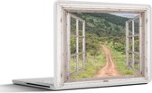 Laptop sticker - 15.6 inch - Doorkijk - Safari - Zebra - 36x27,5cm - Laptopstickers - Laptop skin - Cover