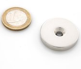 Neodymium Sterke Magneet –Schijfmagneet 30 x 5mm met verzonken gat - 16 kg Trekkracht