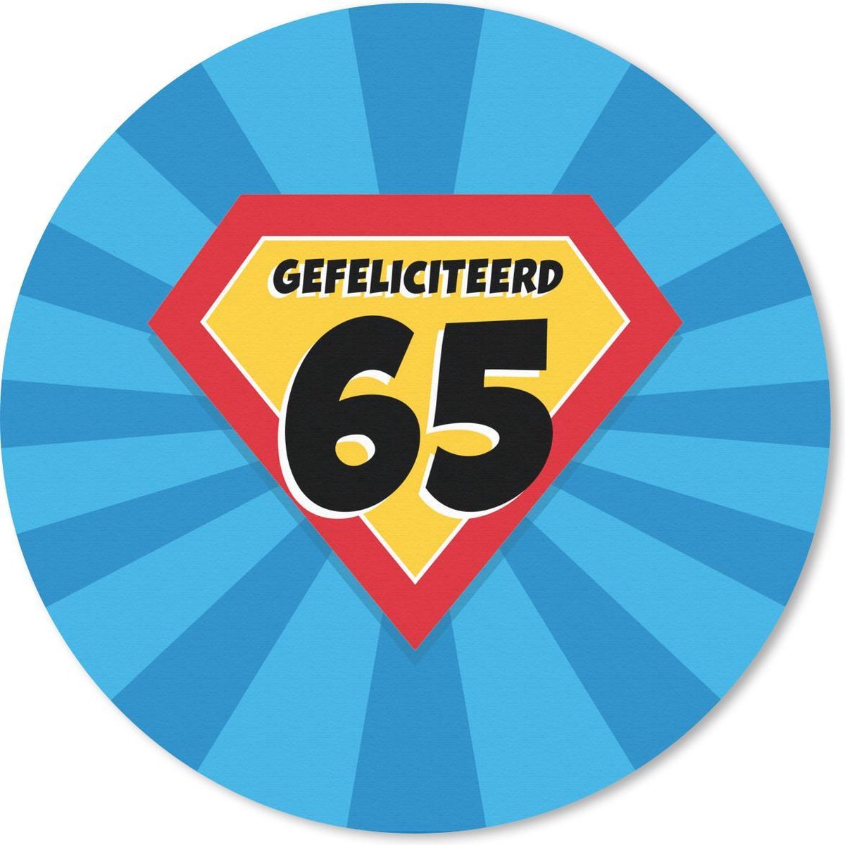 Muismat rond 30x30 cm - Mousepad Jubileum - Superheld - Verjaardag - Ronde muismatten