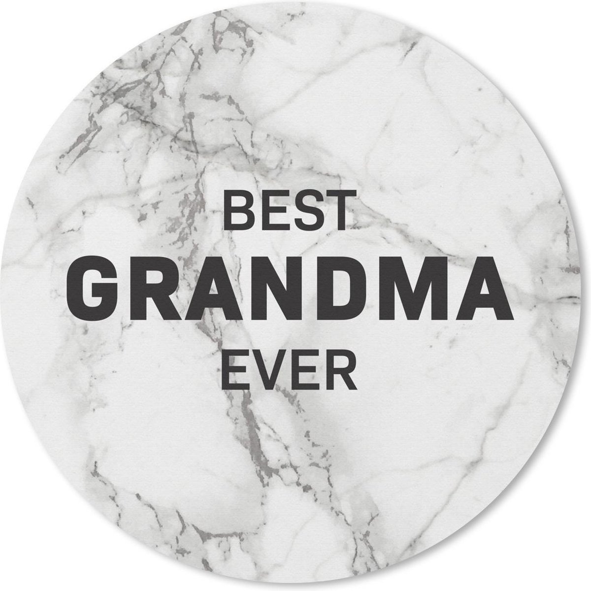 Muismat rond 30x30 cm - Mousepad Best grandma ever - Quotes - Spreuken - Oma - Ronde muismatten