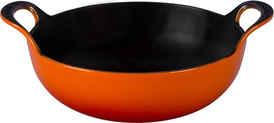 Le Creuset Wokpan / Balti Dish - Oranjerood - ø 24 cm / 2.7 Liter - Geëmailleerde anti-aanbaklaag