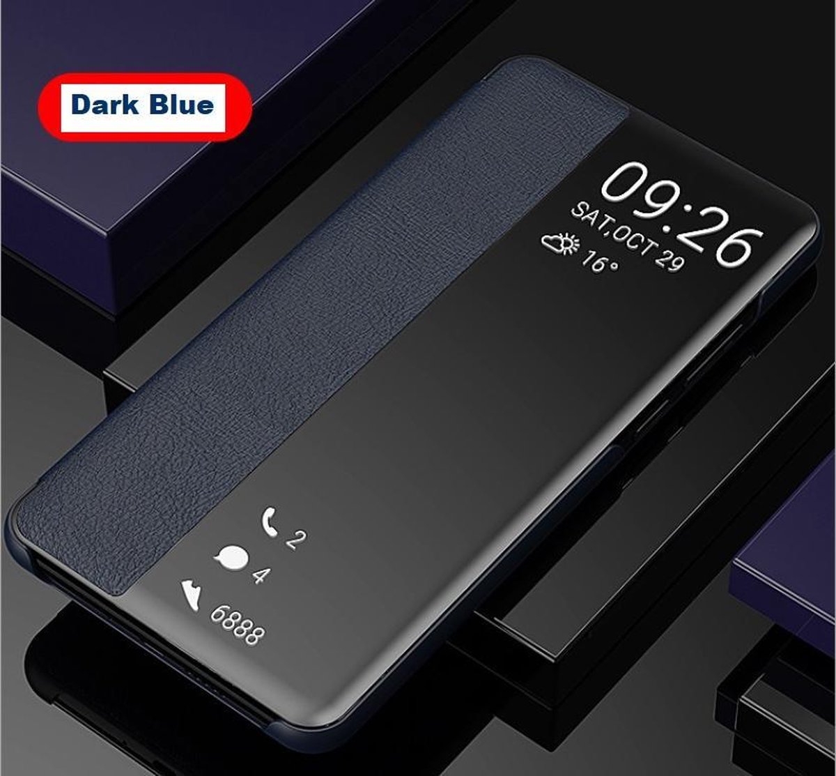 Smart View Flip Cover voor Huawei P30 Pro / P30 Pro New Edition – Donkerblauw