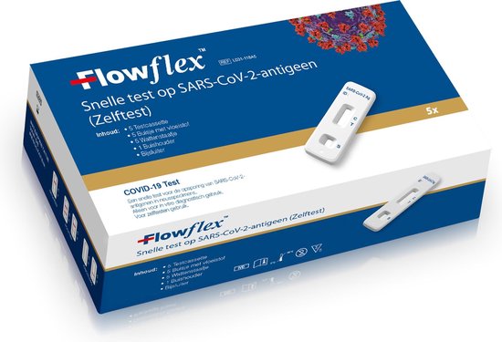 5x Flow Flex COVID Sneltest Antigen Rapidtest Ondiepe sneltest RIVM goedgekeurd