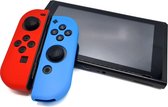 Siliconen Joy-Con Controller Hoesjes | Beschermhoes Skin | Geschikt voor Nintendo Switch & Lite | Softcover Case | Grip | Lichtblauw/Rood