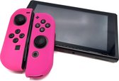 Siliconen Joy-Con Controller Hoesjes | Beschermhoes Skin | Geschikt voor Nintendo Switch & Lite | Softcover Case | Grip | Fel Roze
