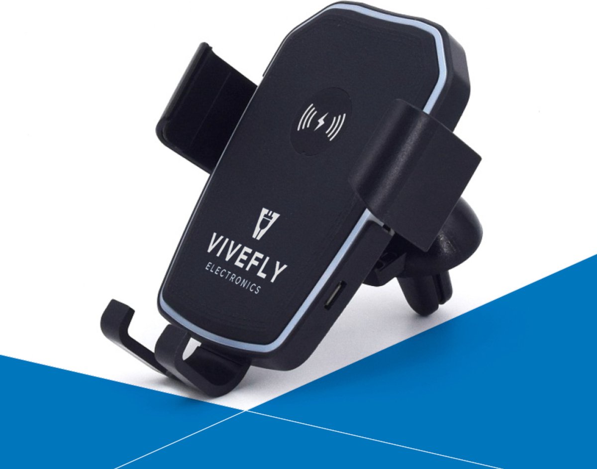Vivefly Electronics Gravity Charger - Draadloze Telefoon houder Auto - Universele - Ventilatierooster - Wireless Qi Fast Car Charger - Handsfree - Apple/iPhone - Samsung - Xiaomi - Oppo - Moederdag