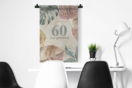 Tapisserie - Tapisserie - Marié 60 ans - Proverbes - Citations - Mariage - 60x90 cm - Tapisserie