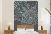 Behang - Fotobehang Stadskaart - Utrecht - Grijs - Blauw - Breedte 170 cm x hoogte 260 cm - Plattegrond