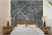 Papier Peint - Papiers Papier peint photo Carte - Almelo - Grijs - Blauw - Largeur 300 cm x Hauteur 300 cm - Plan de la Ville