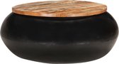 Salontafel 68x68x30 cm zwart massief gerecycled hout