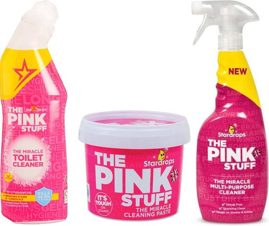 Stardrops Mega Pinkstuff Pack - Het wonder reinigingsmiddel – Allesreiniger spray - Schoonmaakpasta - Toilet Gel - Milieuvriendelijk - Huishouden