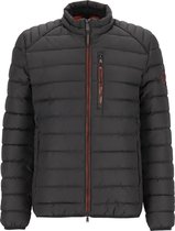 CASA MODA comfort fit tussenjas (middeldik) - zwart met oranje ritsen -  Maat: 5XL