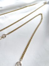 XARI Collections - 'Jetsetter' Ketting Voor Handtas, 65cm - Goud & Wit - Losse Ketting Tas - Los Hengsel - Bag Chain - Purse Chain Strap - Tas Ketting Goud Los - Schouderhengsel -