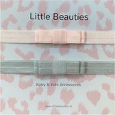 Little Beauties - serre-tête - ensemble 2 pièces - bébé - bambin - nouveau-né - cadeau bébé - cadeau maternité - baby shower - rose - gris