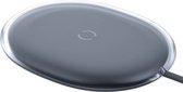 Draadloze Oplader Qi- Snellader - Met gratis autolader-15W - Wireless Charger - Charging Pad - Fast Charger - Zwart Fijne siliconen pad, ovaal en dun Inclusief snellaadkabel van 1 meter 3A