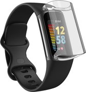 Fitbit Charge 5 Screenprotector + Hoesje - Fitbit Charge 5 Siliconen TPU Case Transparant - Volledige 360 Graden Bescherming