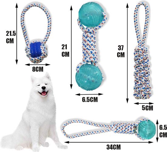 AllStar Pets honden speelgoed set van 4 stuks speeltjes voor de