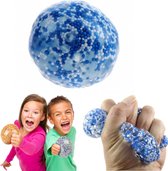 Stressbal Met Foamballetjes Blauw/ Wit 8 Cm - Fidget Toy