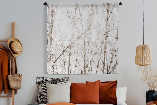 Tapisserie - Tapisserie - Hiver - Branches - Glace - 150x150 cm - Tapisserie