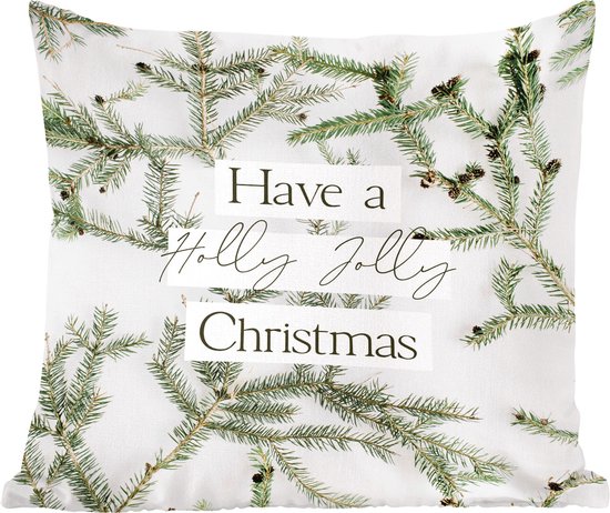 Sierkussens - Kussentjes Woonkamer - 60x60 cm - Winter - Takken - Quote - Kerstversiering - Kerstdecoratie voor binnen - Woonkamer