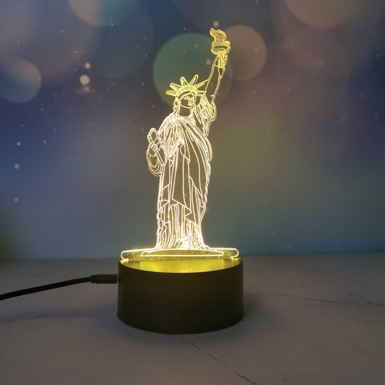 Klarigo®️ Nachtlamp – 3D LED Lamp Illusie – 16 Kleuren – Bureaulamp –  Vrijheidsbeeld -... | bol.com