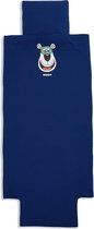 Woody dekbedovertrek - donkerbruin-blauw gestreept - ijsbeer - 212-1-DBO-S/958 - 140x220cm