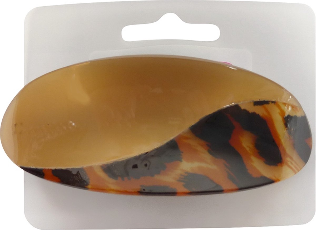 Haarsoires Haarspeld Patentspeld 10cm - Ovaal - Panterprint - Bruin Goud - Haarspelden voor Dames - Haarklem - Haarclip - Haaraccessoires - Hair Clip - Decoratieve Haaraccessoire