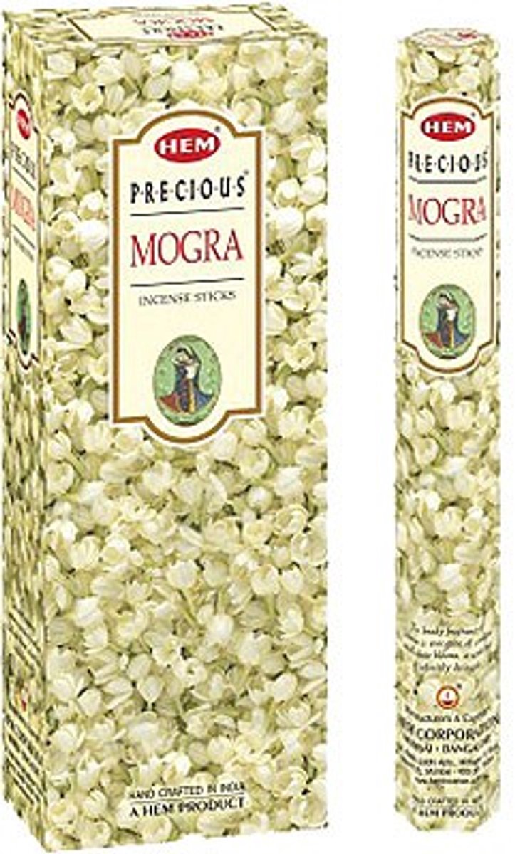HEM Wierook - Mogra (Precious) - Slof / Voordeelbox (6 Pakjes / 120 stokjes) Transparant