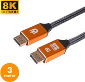 Drivv. Displayport Kabel - 8K 60Hz – 4K 144 Hz - 32.4GBps - Displayport 1.4 - DP Kabel - 3 meter