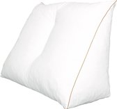 Coussin de siège de lit Polydaun - coussin de lecture - coussin de relaxation - 65x50x30 cm - incl taie d'oreiller blanc