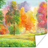 Poster Une illustration colorée d'arbres - 30x30 cm