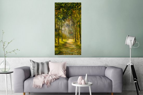 Affiche Une illustration d'un chemin à travers la forêt - 60x120 cm