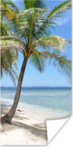 Poster Wit zand en helder water bij de San Blas-eilanden in Panama - 20x40 cm