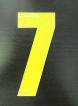 Reflecterend Cijfersticker: 7 GEEL 16,5cm  - Brievenbussticker, Plaknummer, Huisnummersticker, Kliko sticker, Containersticker