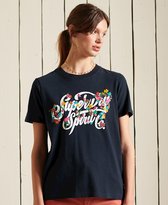 Superdry Dames tshirt Gebloemd T-shirt met tekst