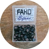 Fako Bijoux® - Millefiori Glas - Sieraden Maken - 7-12mm - 50 Gram - Zwart